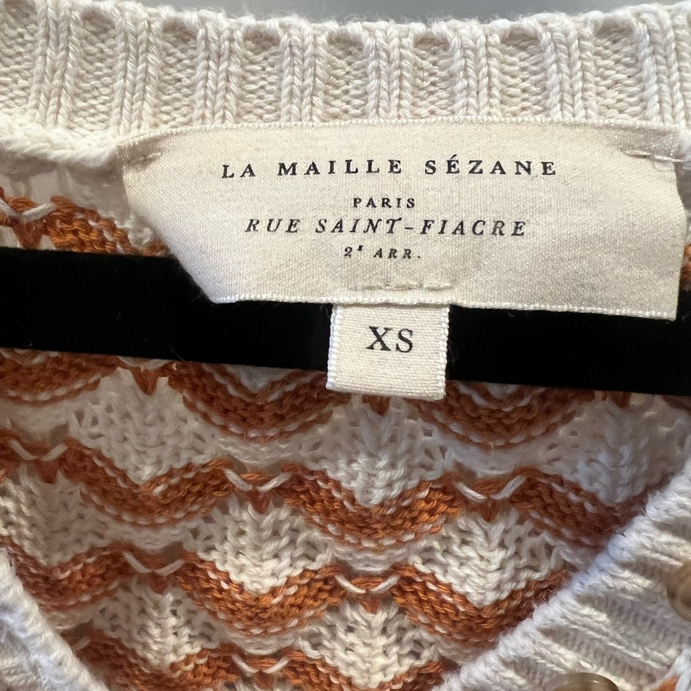 Sezane Mae Jumper Ecru / Ocre - Size XS - Picture 8 of 15